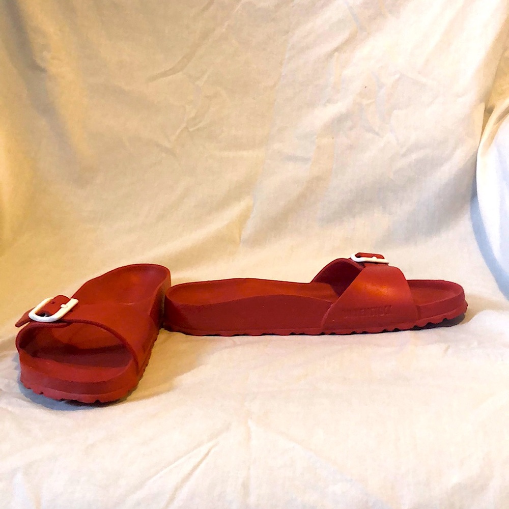Red Birkenstock Madrid Style sandal